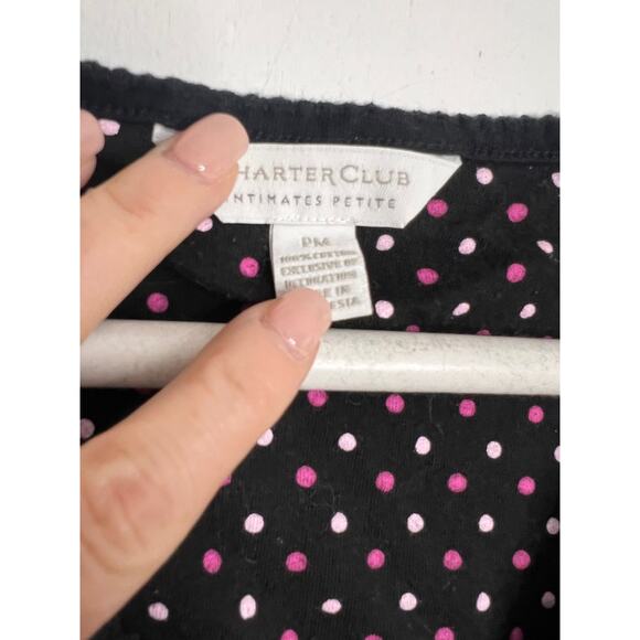 Charter Club Women's M 2-Pc. Cotton Cropped Pajamas Set Dots-PM - Picture 2 of 10